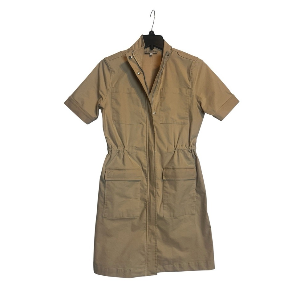 ANATOMIE Vivi Travel Dress Khaki Size S Cargo Safari Zip Front Pockets